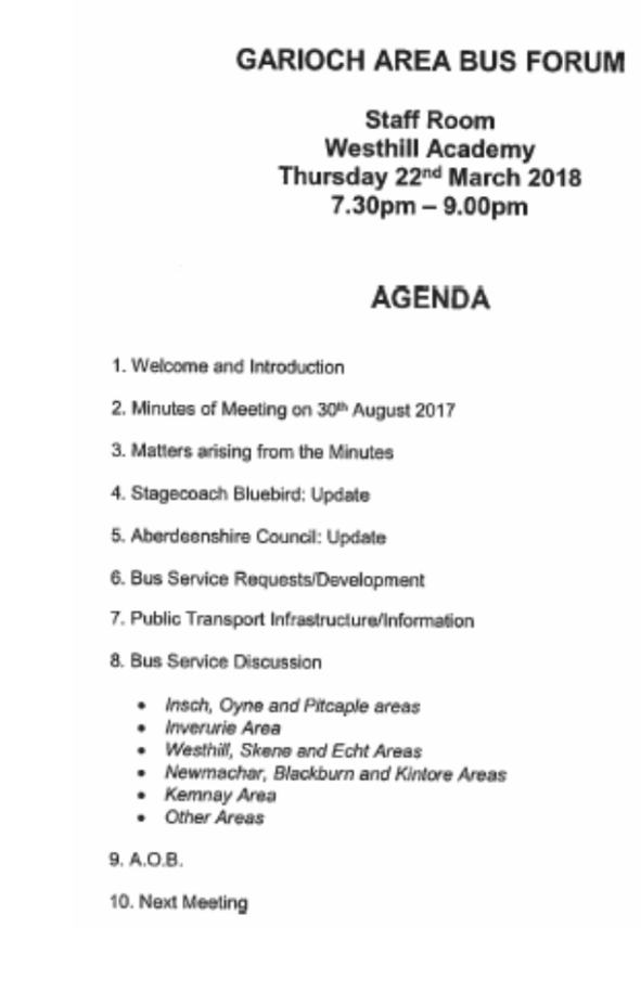 bus forum agenda